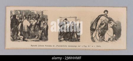 Reproduktion der Zeichnung: Juliusz Kossak (1824-1899), Zeichnungen zu den `Erinnerungen eines Mühen`; aus: `Tygodnik Ilustowany` 1865. Tygodnik Ilustowany (Warszawa ; czasopismo ; 1859-1939), Verleger Stockfoto